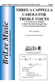 Three A Cappella Carols for Treble Voices SSA choral sheet music cover